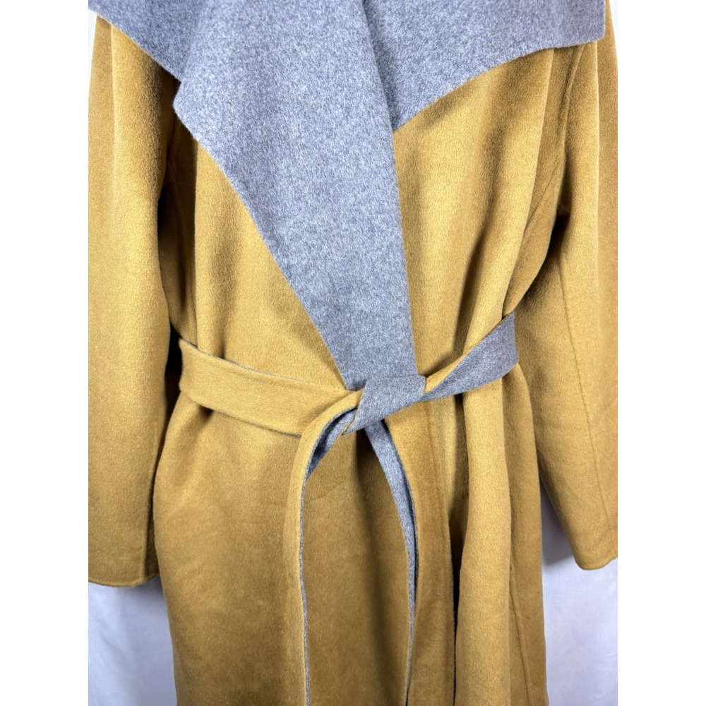 Summersalt The Warmest Wool Wrap Coat 2XL Mustard Gray Belted Luxury Capsule - Picture 7 of 13